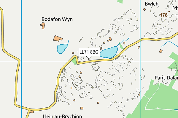 LL71 8BG map - OS VectorMap District (Ordnance Survey)