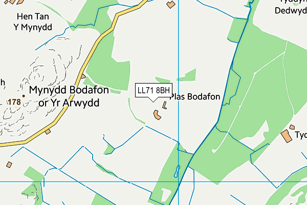 LL71 8BH map - OS VectorMap District (Ordnance Survey)