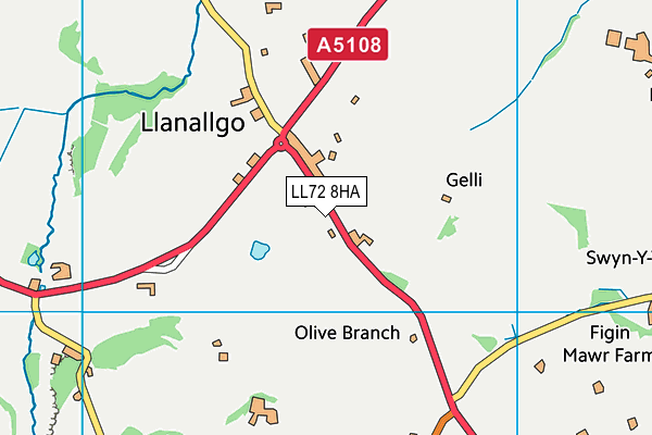 LL72 8HA map - OS VectorMap District (Ordnance Survey)