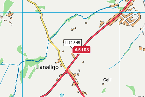 LL72 8HB map - OS VectorMap District (Ordnance Survey)
