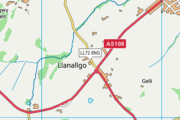 LL72 8NG map - OS VectorMap District (Ordnance Survey)