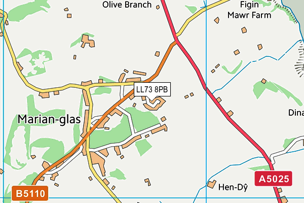 LL73 8PB map - OS VectorMap District (Ordnance Survey)