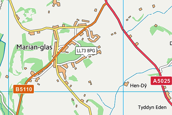 LL73 8PG map - OS VectorMap District (Ordnance Survey)