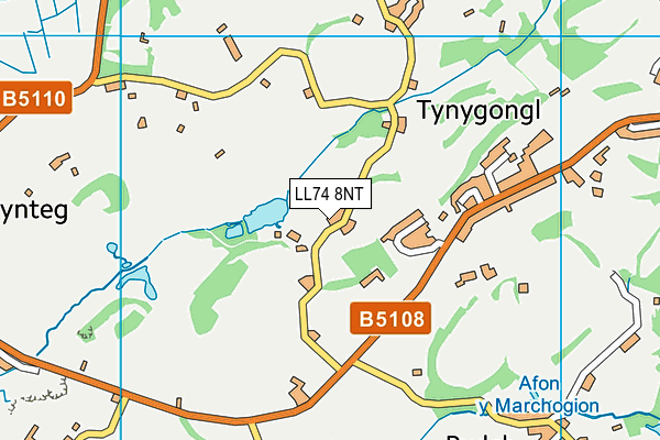 LL74 8NT map - OS VectorMap District (Ordnance Survey)