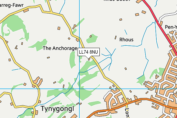LL74 8NU map - OS VectorMap District (Ordnance Survey)
