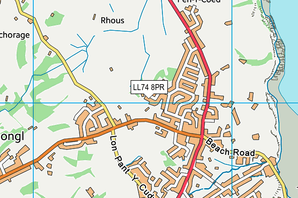 LL74 8PR map - OS VectorMap District (Ordnance Survey)