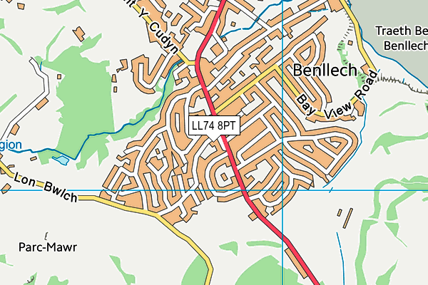 LL74 8PT map - OS VectorMap District (Ordnance Survey)