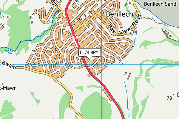 LL74 8PY map - OS VectorMap District (Ordnance Survey)