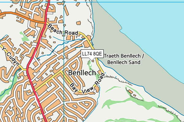 LL74 8QE map - OS VectorMap District (Ordnance Survey)