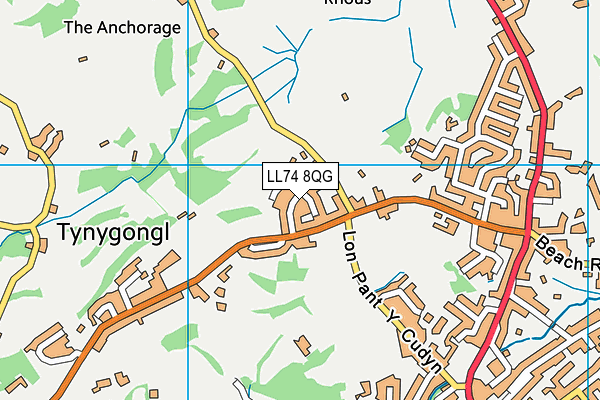 LL74 8QG map - OS VectorMap District (Ordnance Survey)
