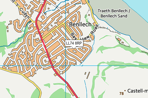 LL74 8RP map - OS VectorMap District (Ordnance Survey)