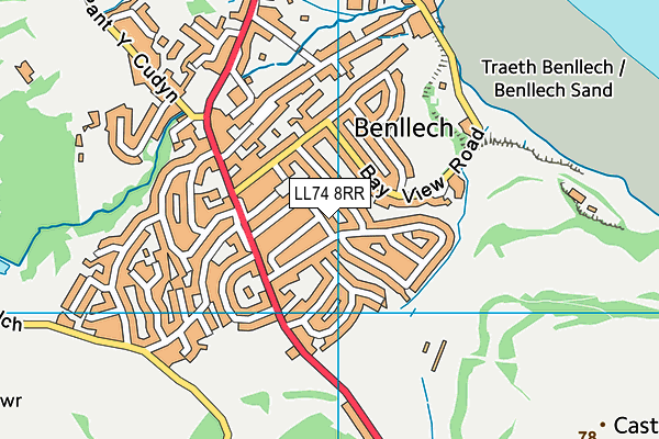 LL74 8RR map - OS VectorMap District (Ordnance Survey)