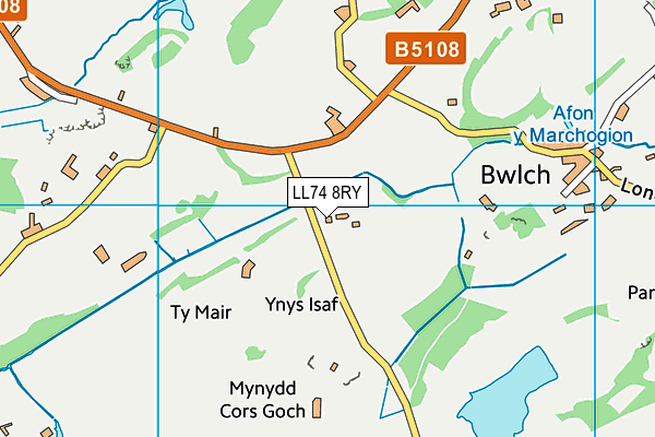 LL74 8RY map - OS VectorMap District (Ordnance Survey)