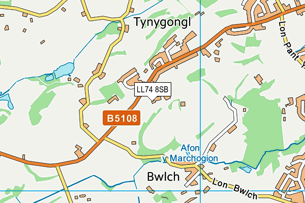 LL74 8SB map - OS VectorMap District (Ordnance Survey)