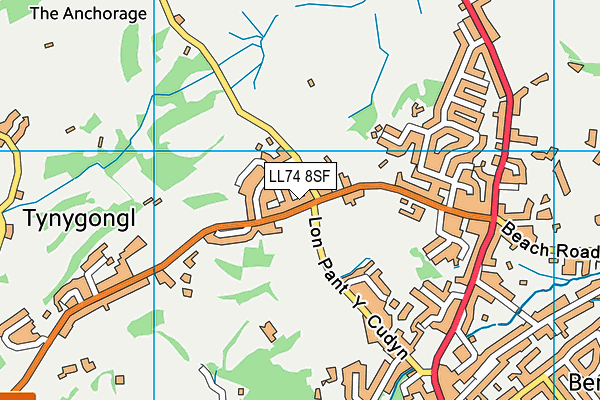LL74 8SF map - OS VectorMap District (Ordnance Survey)