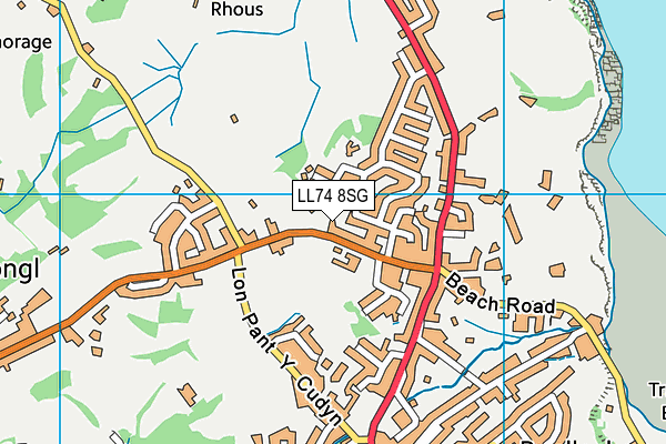 LL74 8SG map - OS VectorMap District (Ordnance Survey)