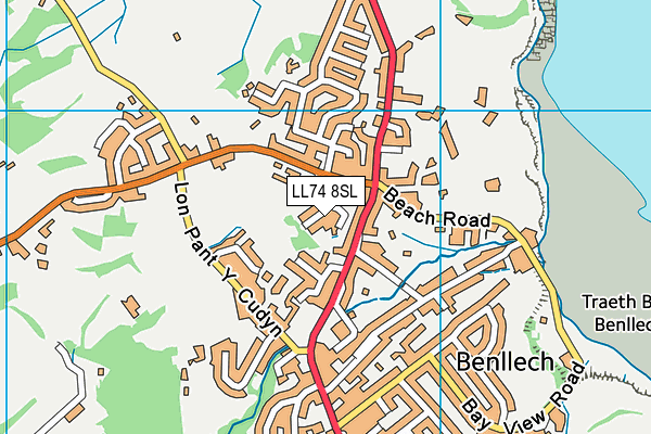 LL74 8SL map - OS VectorMap District (Ordnance Survey)
