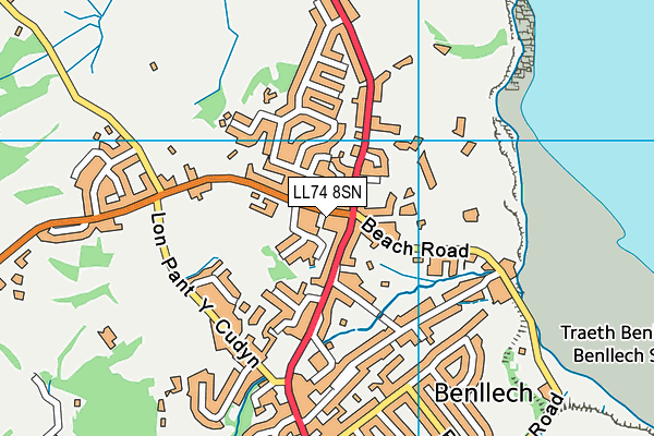 LL74 8SN map - OS VectorMap District (Ordnance Survey)