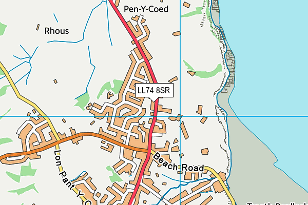 LL74 8SR map - OS VectorMap District (Ordnance Survey)