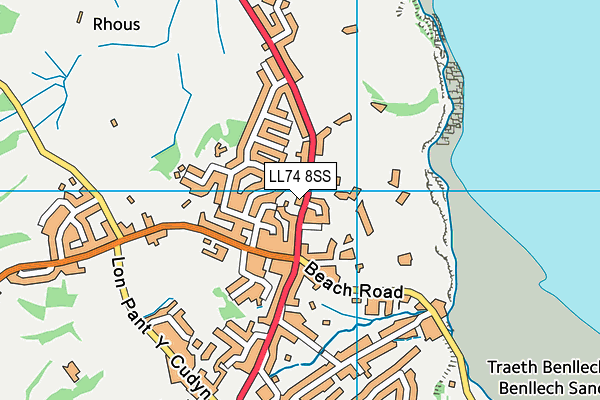 LL74 8SS map - OS VectorMap District (Ordnance Survey)