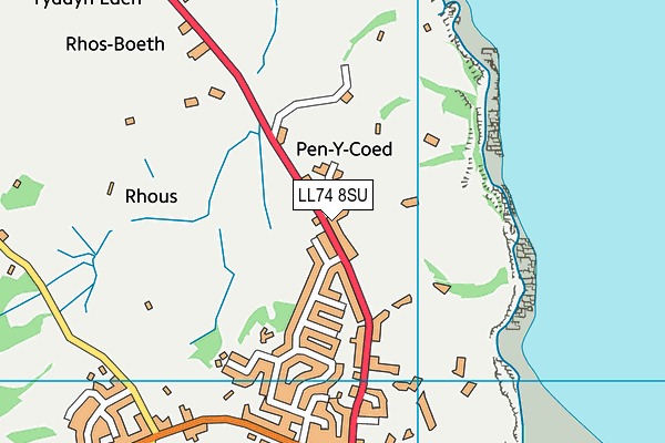 LL74 8SU map - OS VectorMap District (Ordnance Survey)