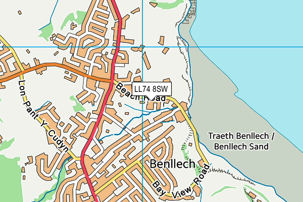 LL74 8SW map - OS VectorMap District (Ordnance Survey)
