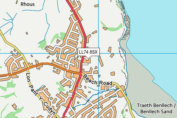 LL74 8SX map - OS VectorMap District (Ordnance Survey)