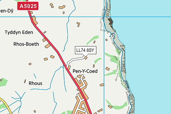 LL74 8SY map - OS VectorMap District (Ordnance Survey)