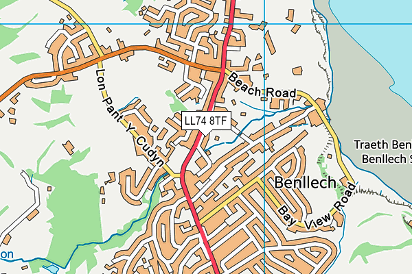 LL74 8TF map - OS VectorMap District (Ordnance Survey)