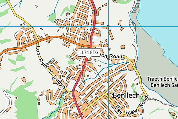 LL74 8TG map - OS VectorMap District (Ordnance Survey)