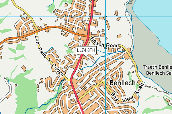 LL74 8TH map - OS VectorMap District (Ordnance Survey)