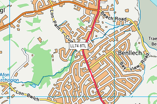 LL74 8TL map - OS VectorMap District (Ordnance Survey)