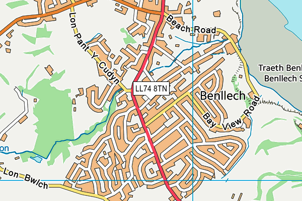 LL74 8TN map - OS VectorMap District (Ordnance Survey)