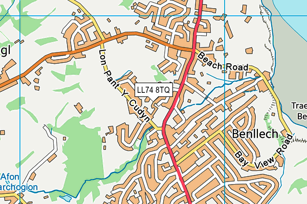 LL74 8TQ map - OS VectorMap District (Ordnance Survey)