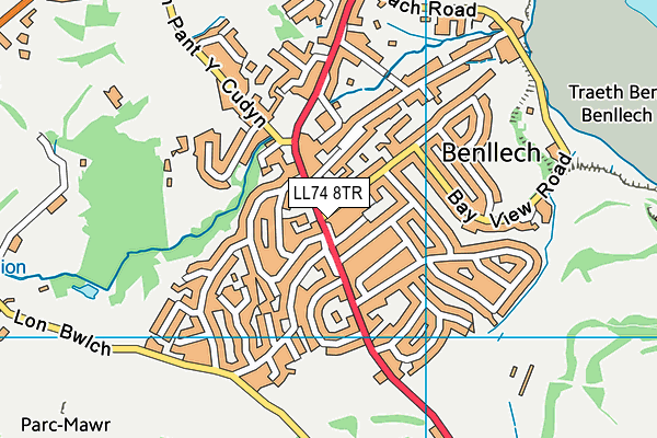 LL74 8TR map - OS VectorMap District (Ordnance Survey)