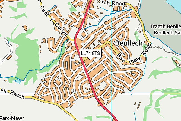 LL74 8TS map - OS VectorMap District (Ordnance Survey)