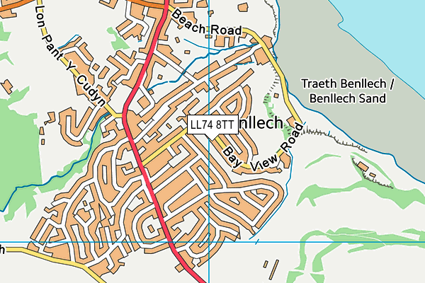 LL74 8TT map - OS VectorMap District (Ordnance Survey)