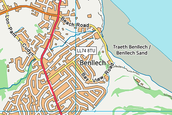 LL74 8TU map - OS VectorMap District (Ordnance Survey)