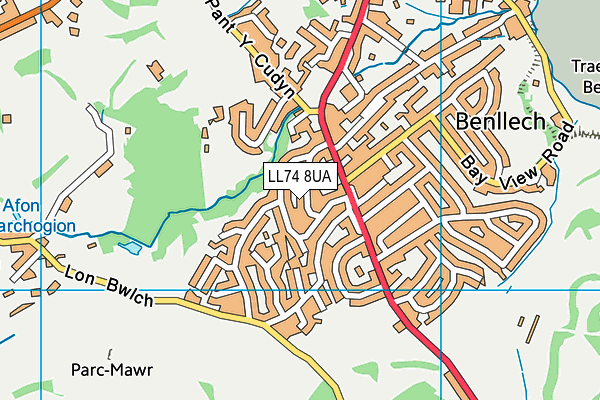 LL74 8UA map - OS VectorMap District (Ordnance Survey)