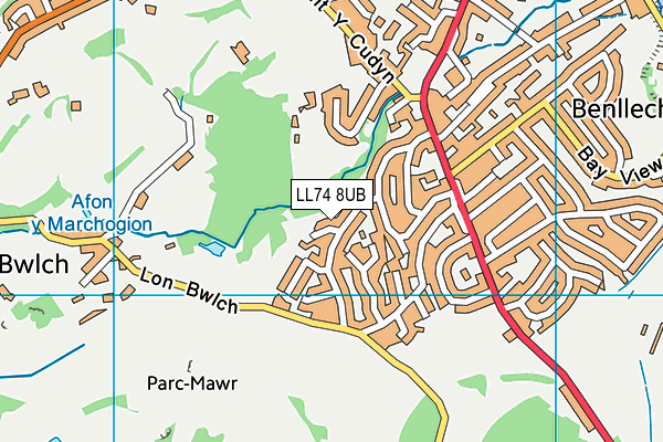LL74 8UB map - OS VectorMap District (Ordnance Survey)