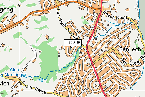 LL74 8UE map - OS VectorMap District (Ordnance Survey)