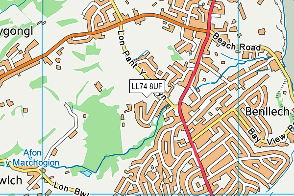 LL74 8UF map - OS VectorMap District (Ordnance Survey)
