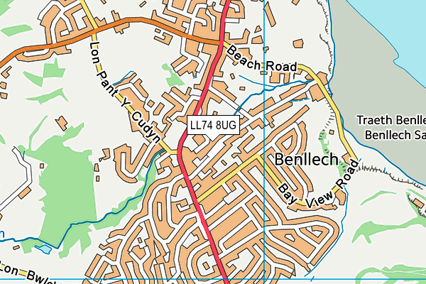 LL74 8UG map - OS VectorMap District (Ordnance Survey)