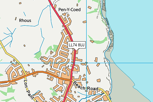 LL74 8UJ map - OS VectorMap District (Ordnance Survey)