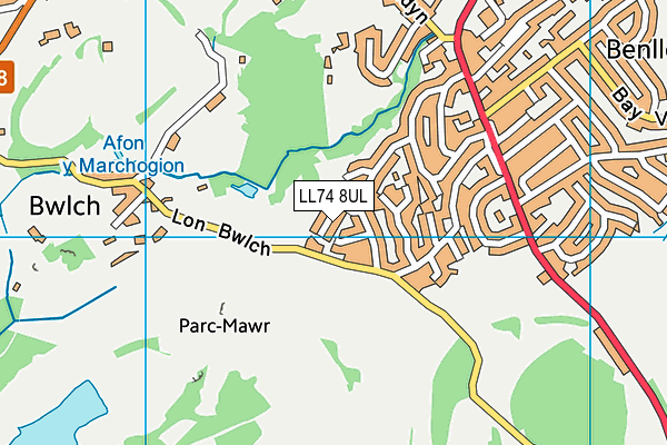 LL74 8UL map - OS VectorMap District (Ordnance Survey)