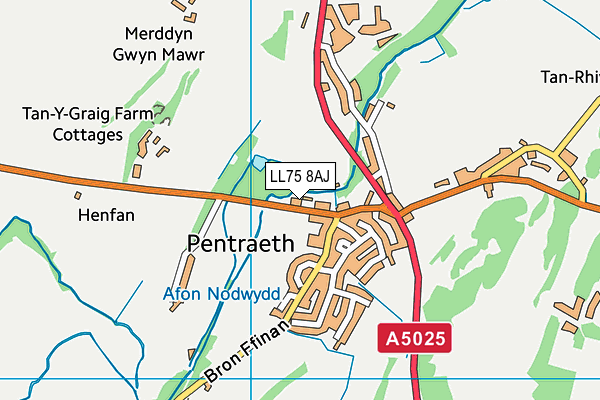 LL75 8AJ map - OS VectorMap District (Ordnance Survey)