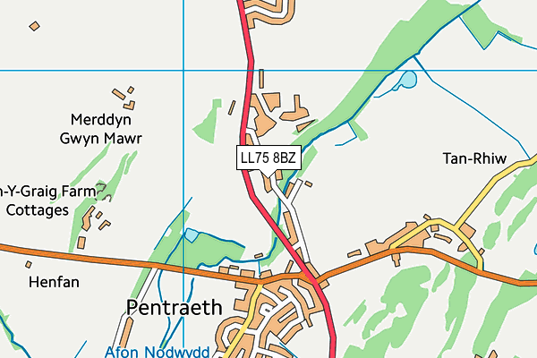 LL75 8BZ map - OS VectorMap District (Ordnance Survey)