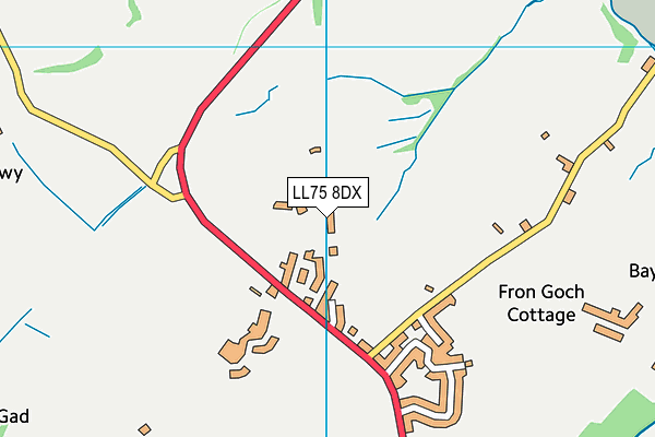 LL75 8DX map - OS VectorMap District (Ordnance Survey)