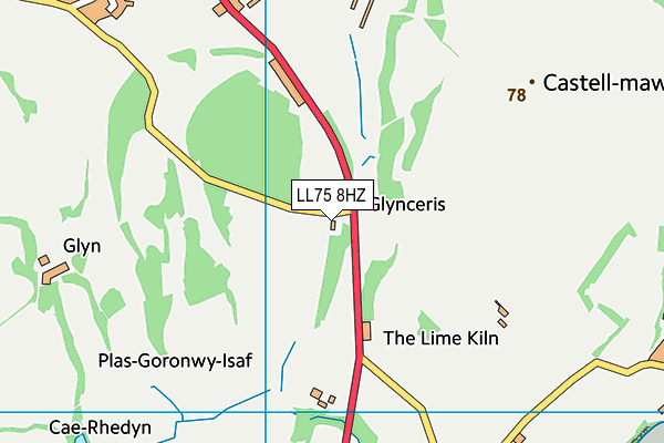 LL75 8HZ map - OS VectorMap District (Ordnance Survey)