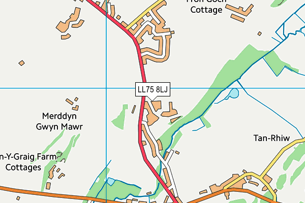 LL75 8LJ map - OS VectorMap District (Ordnance Survey)